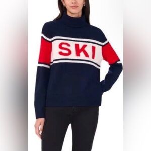 Halogen Navy and Red SKI Sweater